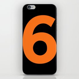 Number 6 (Orange & Black) iPhone Skin