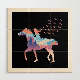Horse and Girl Forest Ride Wood Wall Art