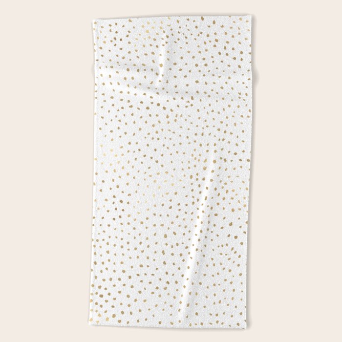 Dotted Gold Beach Towel by Caitlin Workman Society6