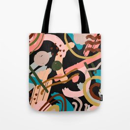 Breakfast and dessert. Abstraction. Black background. Tote Bag