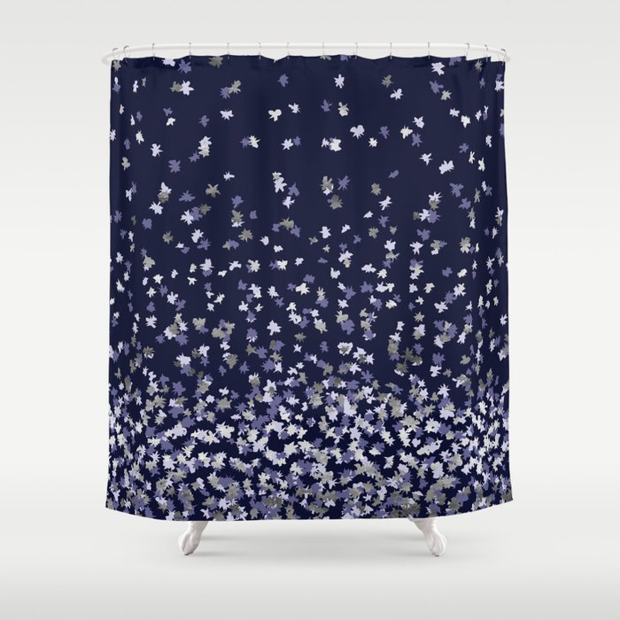 Navy Blue And Silver Shower Curtain By, Navy Colored Shower Curtains