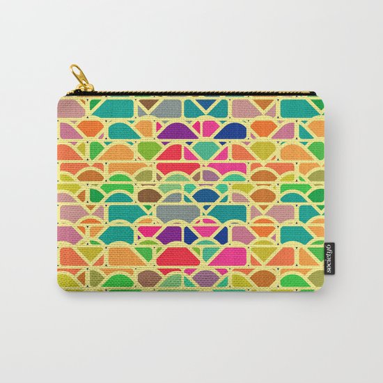 Bricks and waves in bright colors Carry-All Pouch
