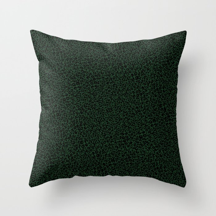 Leopard dotted_forest green Throw Pillow
