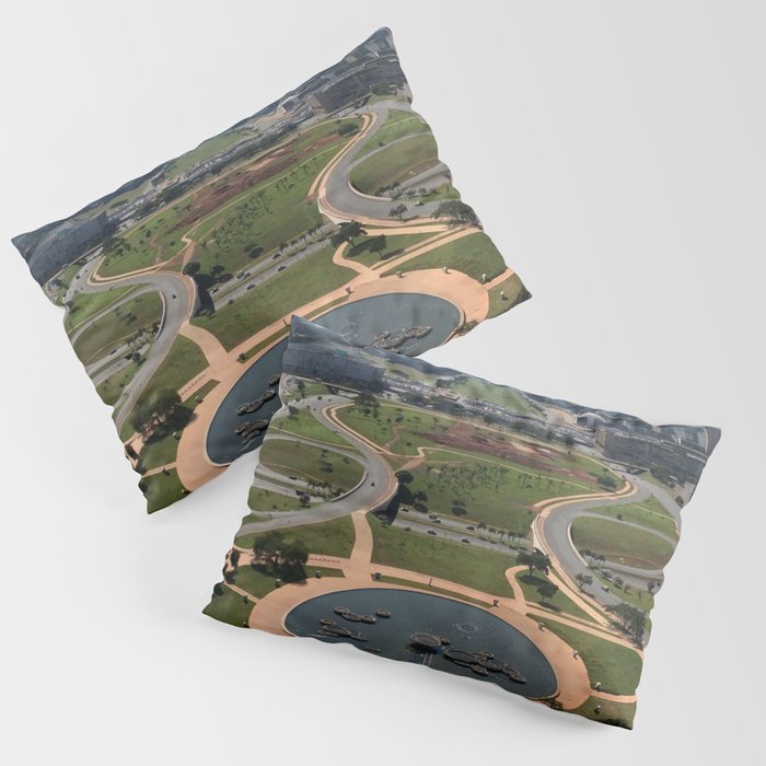 Brazil Photography - The Monumental Axis Avenue In Brasília Pillow Sham