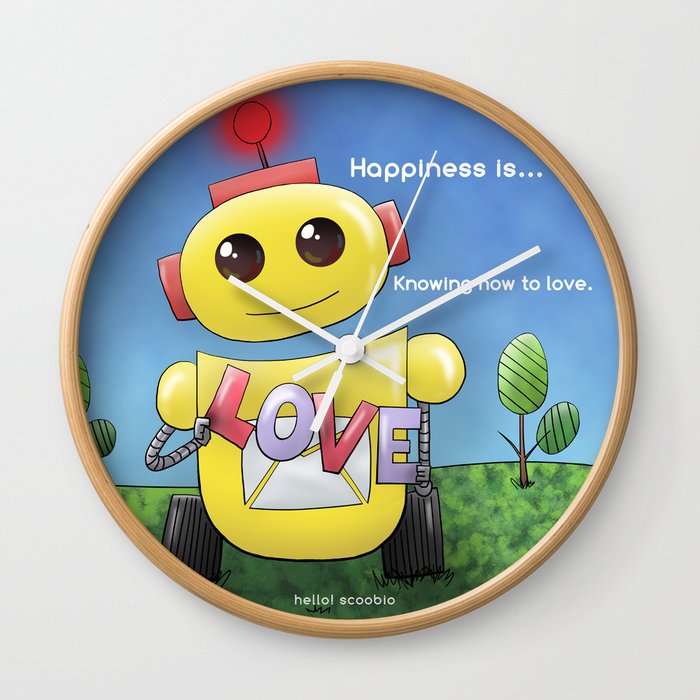Happiness is knowing how to love Wall Clock