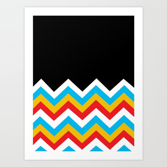 Color Blocked Chevron 18 Art Print