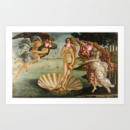 Botticelli's Bubble Gum Contest The Birth of Venus "renaissance" pop art painting Art Print
