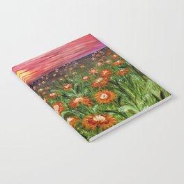 Flower Field at Sunset Notebook