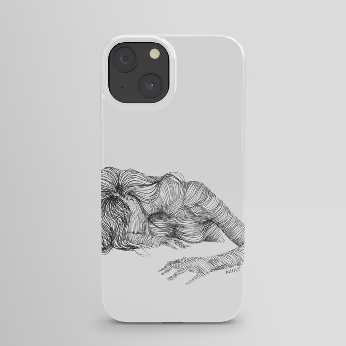 line drawing of a nude model iPhone Case