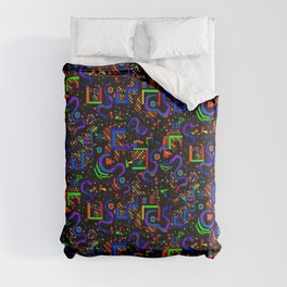 Neon Pixel Pattern Comforter