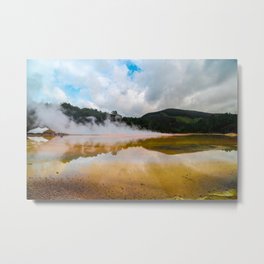 Earth's Wrath Metal Print | Photo, Newzealand, Mountains, Smoke, Landscape, Lake, Rotorua, Lightroom, Portrait, Acid 