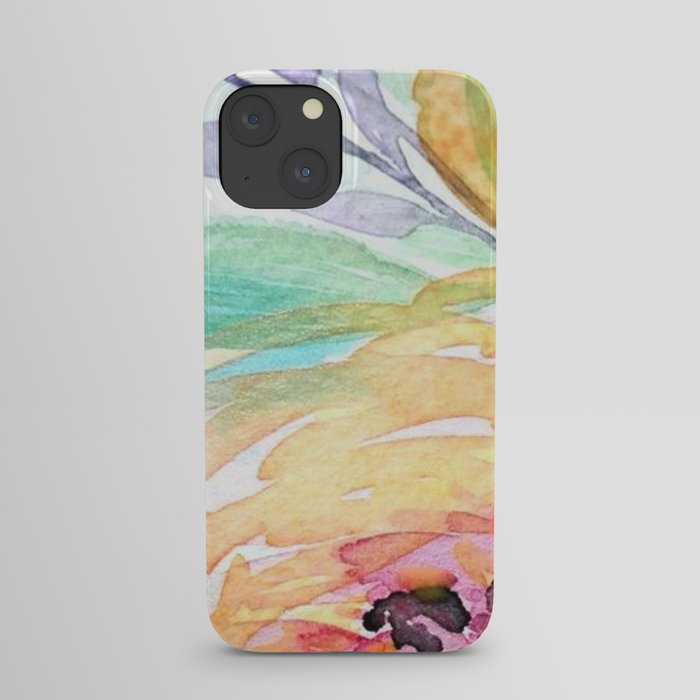 Yellow Roses Watercolor iPhone Case