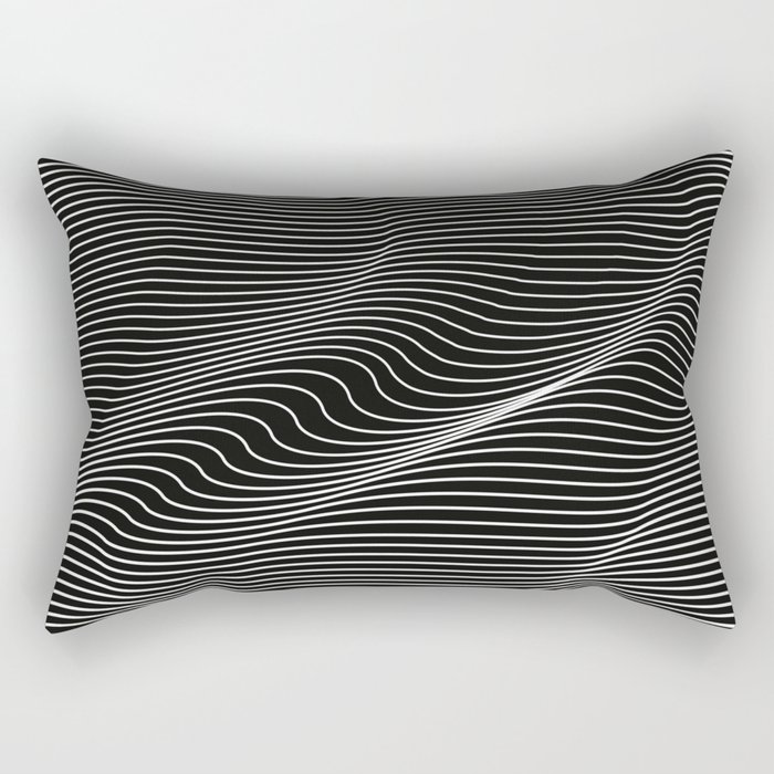 Minimal curves black Rectangular Pillow