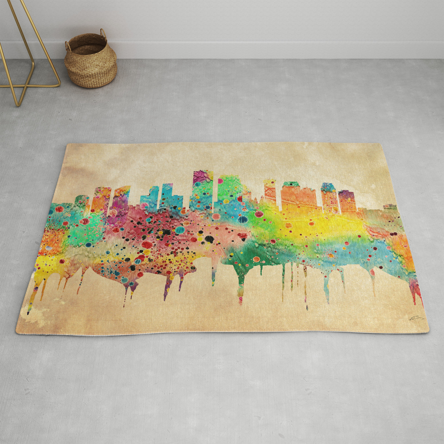 New Orleans Watercolor Print City Skyline Home Decor Rug By Svetlaart Society6