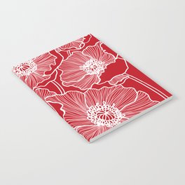Holly Berry Red Poppies Drawing Notebook