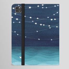 Garlands of stars, watercolor teal ocean iPad Folio Case