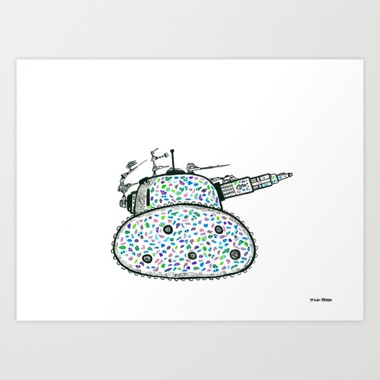 The People Mocked the Tank, Used-Gumming It to Death Art Print