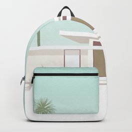 Palm Springs Midcentury White House with Moon Backpack