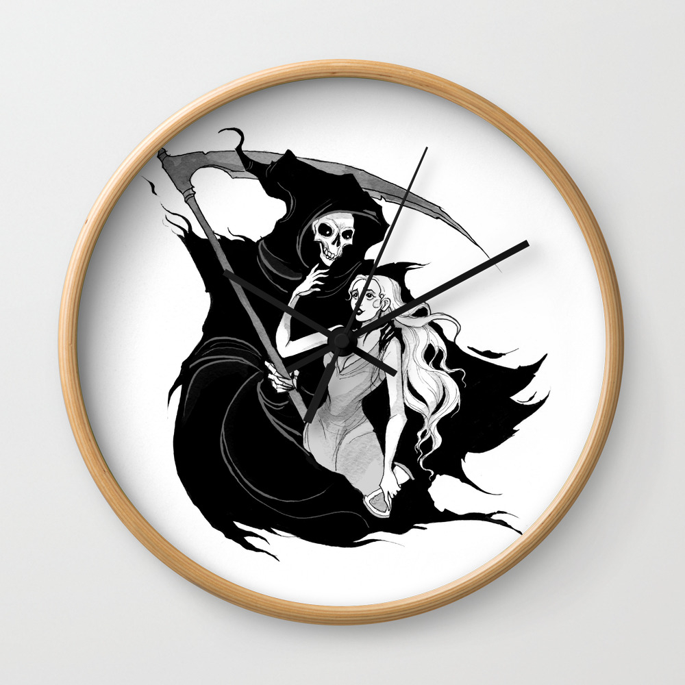 Inktober Grim Reaper Wall Clock By Irenhorrors Society6