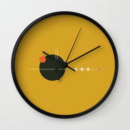 Mid Geo 01 // Mid Century Modern Minimalist Illustration Wall Clock