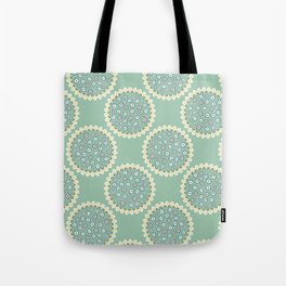 1950s Style Flower Polka Dots Seamless Pattern Tote Bag