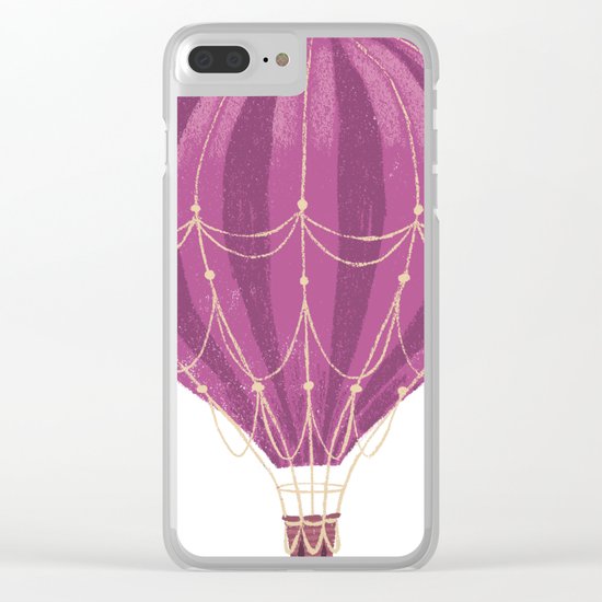 Fly Balloon With Birds And sparkle Clear iPhone Case