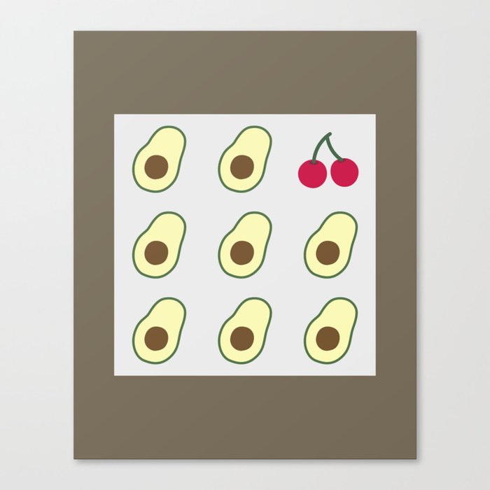 Eight avocado one cherry 3 Canvas Print