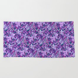 Purple Flower Dance Beach Towel