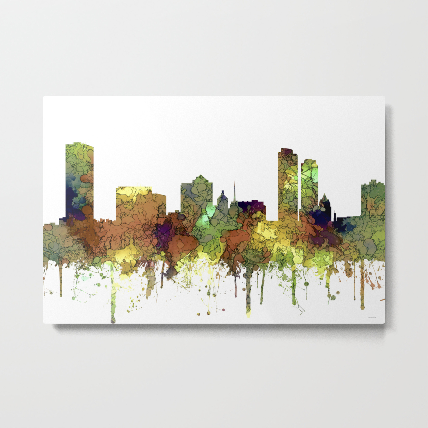 Milwaukee Wisconson Skyline Sg Safari Buff Metal Print By