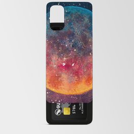 Fantastic oil painting beautiful big planet moon among stars in universe. Fantasy concept cosmos fine art paintingartwork illustration Android Card Case