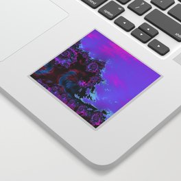 Macey’s Garden purple fuchsia teal fractal design Sticker