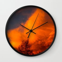Orange Colorado Sunrise Wall Clock