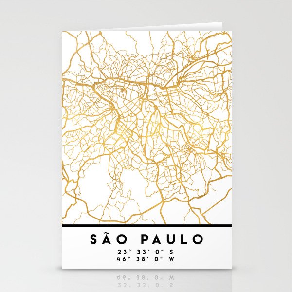 SAO PAULO CITY STREET MAP ART Stationery Cards