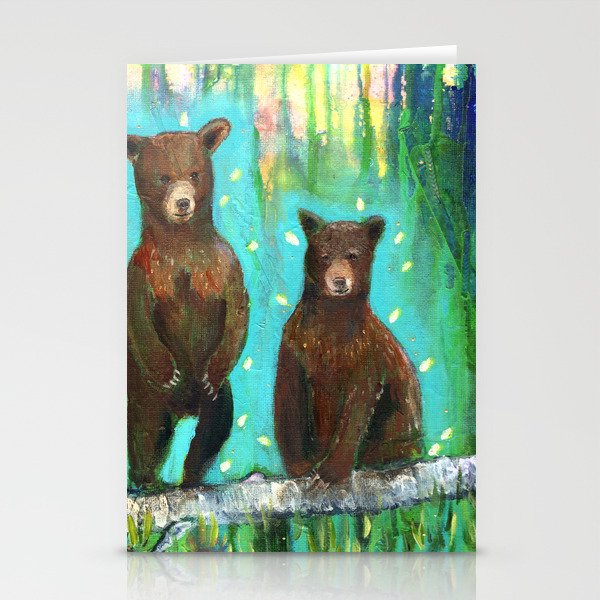 Twin Cubs at Dawn Stationery Cards