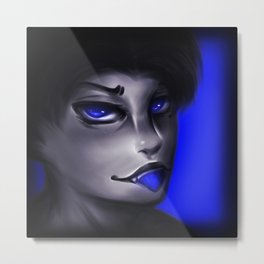 Neon Blue Guy Metal Print