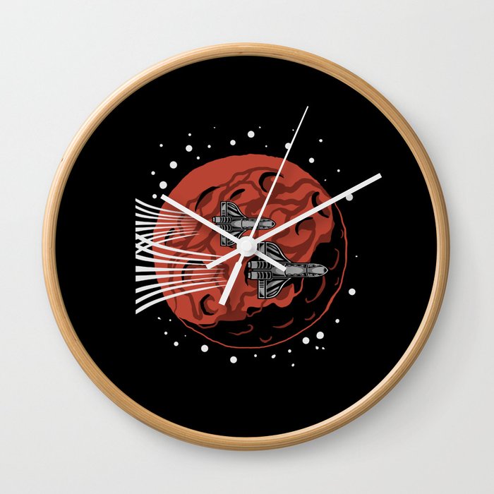 Mars Spaceship Wall Clock