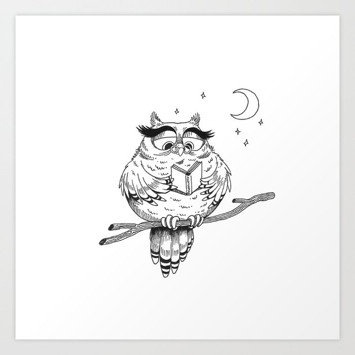 Insomniac Owl Art Print