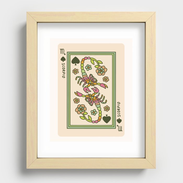 Scorpio Playing Card Recessed Framed Print