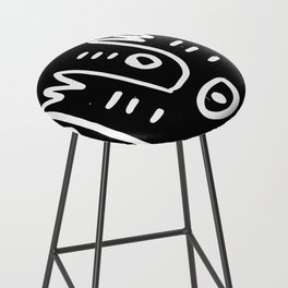 Love is You and Me Street Art Graffiti Black and White Bar Stool