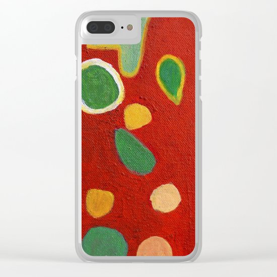 Scattered Things over Red Clear iPhone Case