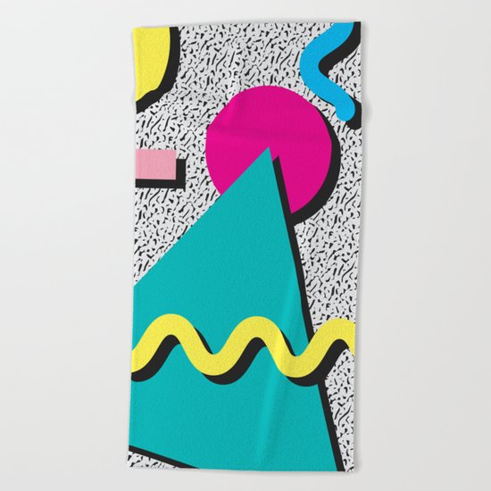 Abstract 1980's Beach Towel