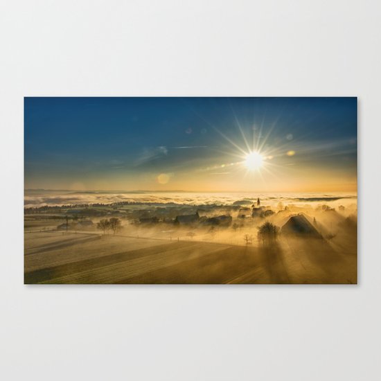 Foggy Plane Canvas Print