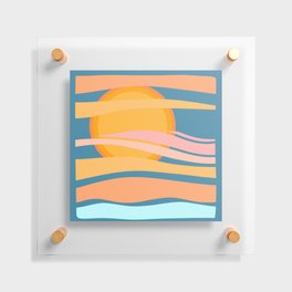 SunSeeker - Tropical Colourful Minimalistic Retro Art Pattern Design Floating Acrylic Print
