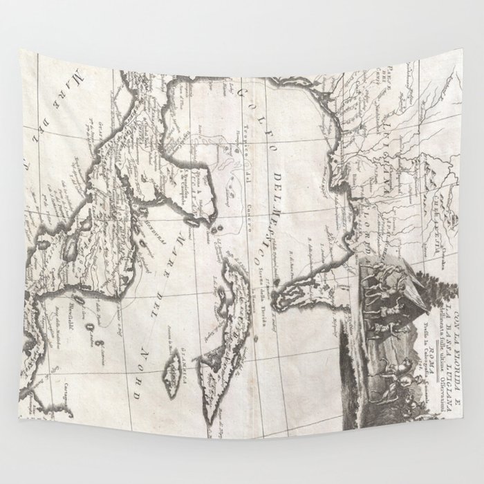 Vintage Map of The Gulf of Mexico (1798) Wall Tapestry by BravuraMedia  Society6