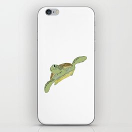 sea ​​turtle cartoon in digital painting iPhone Skin
