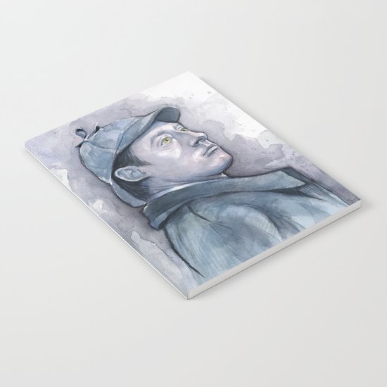 Data as Sherlock Holmes Watercolor TNG Portrait Notebook
