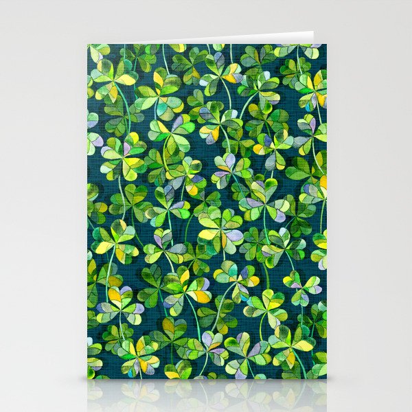 Lucky Clovers in Emerald Green Stationery Cards