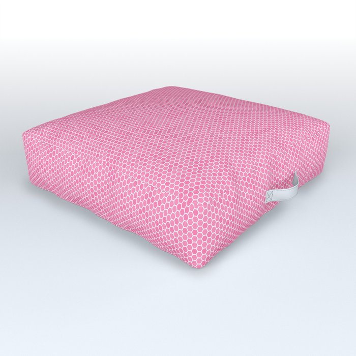 Small Bright Pink Honeycomb Bee Hive Geometric Hexagonal Design Outdoor Floor Cushion
