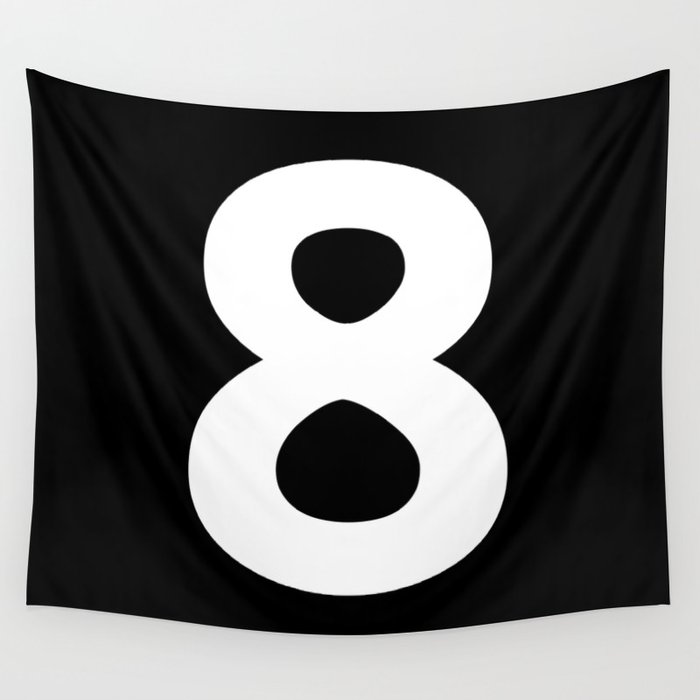 Number 8 (White & Black) Wall Tapestry