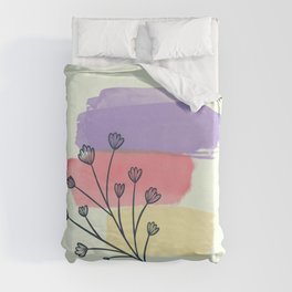 Pastel Small Flowers Abstract Duvet Cover